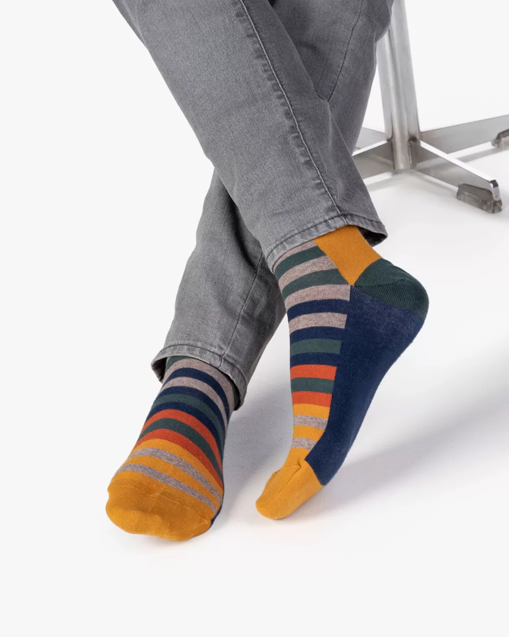 Floris van Bommel Socken>De Sokker 08.02 Multi-colour / Dunkelblau