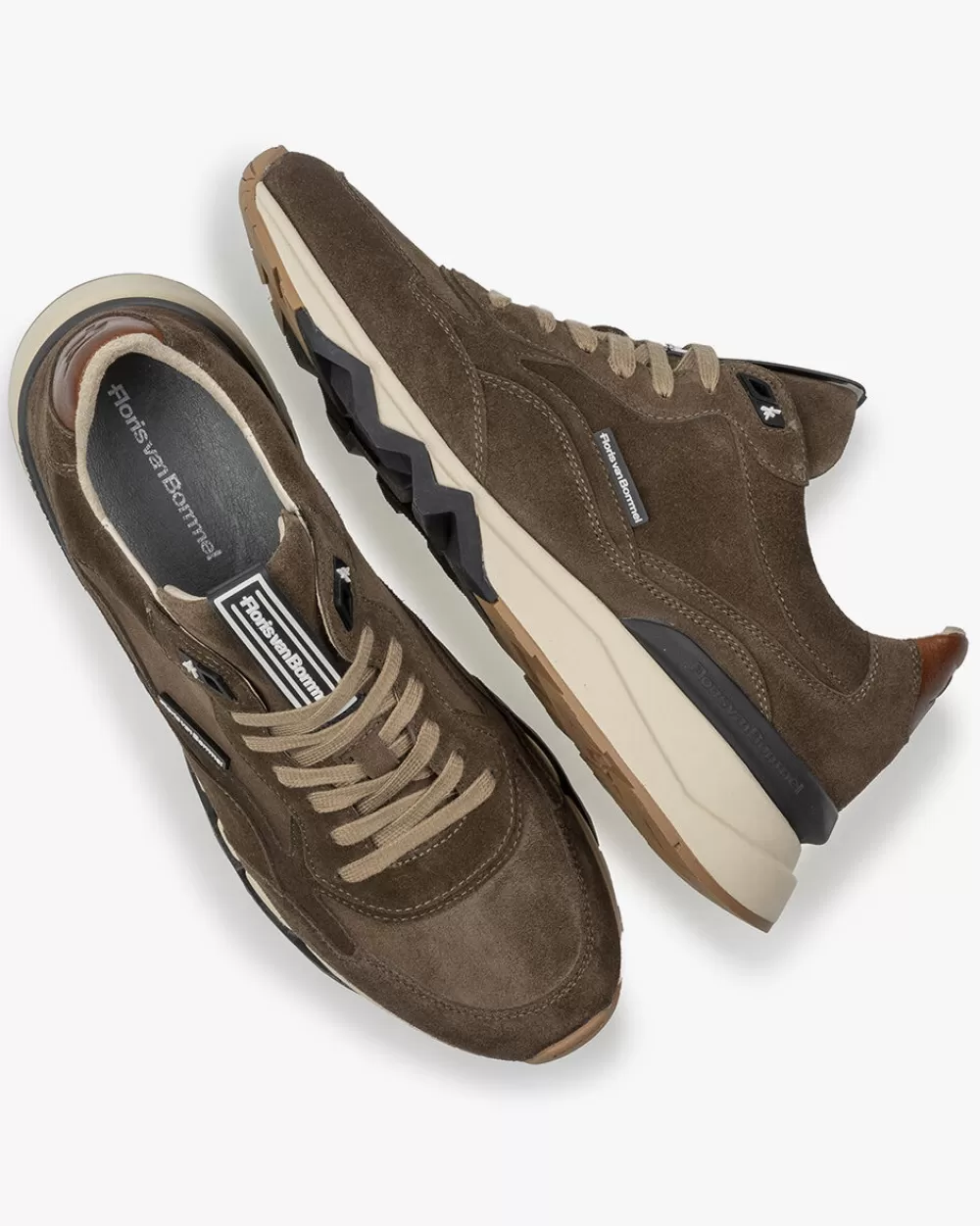 Floris van Bommel Weekend | Sneaker>De Zager 02.00 Taupe / Mittelbraun