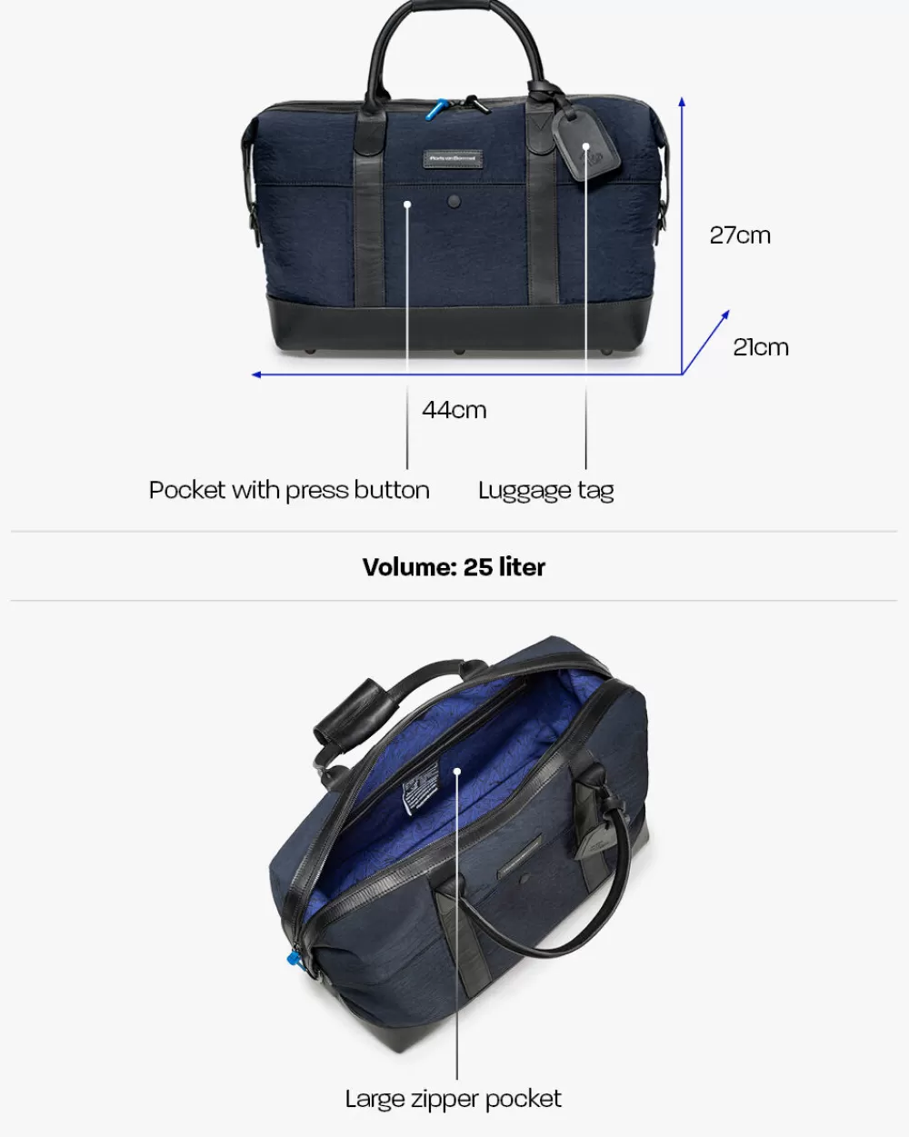 Floris van Bommel Taschen>Overnight-Tasche Textil Blau